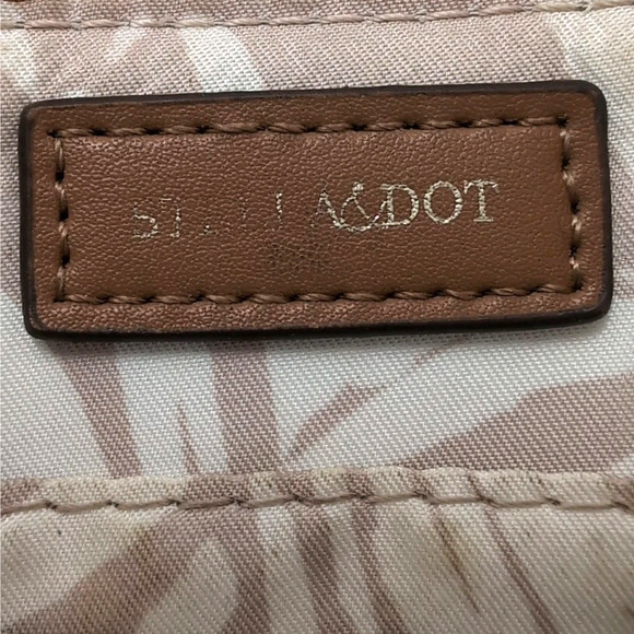 Stella & Dot Sidekick Convertible Crossbody / Belt Bag Gold Faux Leather/Fabric - Picture 11 of 15